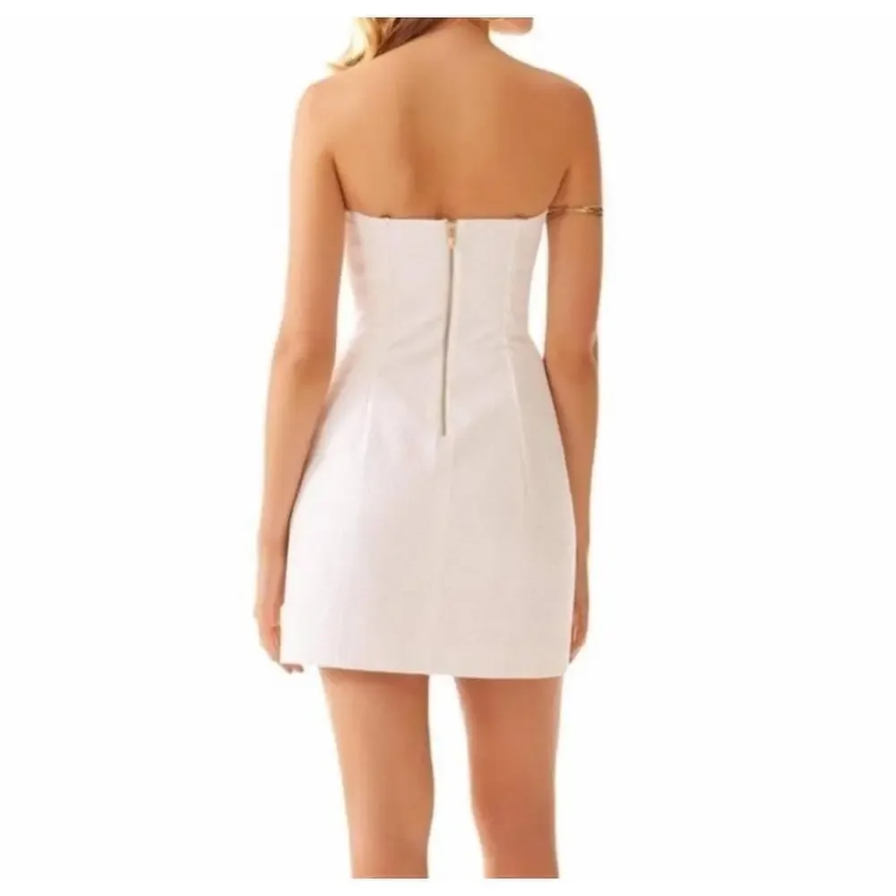 Lilly Pulitzer Tansy White Strapless Textured Dress Zipper Resort Size 10 - Picture 11 of 13